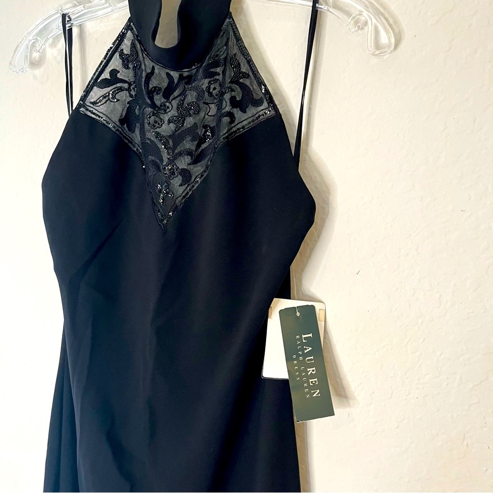 Ralph Lauren Black Evening Cocktail Maci Dress NWT Size 8